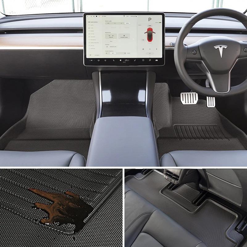 All-Weather Floor Mats For Right-Hand Drive Tesla Model 3 (2019, 2020, 2021) interior accessories TALSEM 