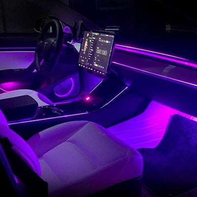 Tesla Ambiant Lighting with Central Console Control interior TALSEM 