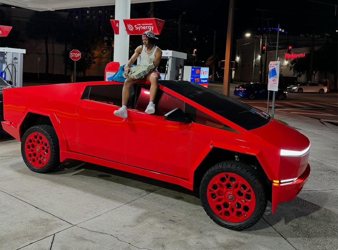 Travis Scott Unveils His Matte Black Tesla Cybertruck on Custom Forgiato Wheels