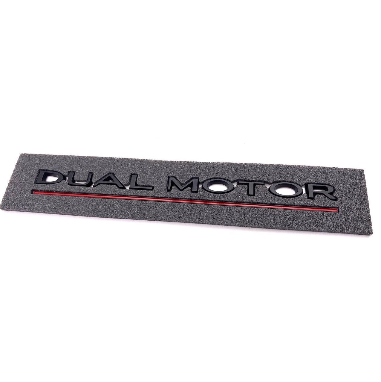 Dual Motor Emblem (Matte Black with Red Line) Exterior TALSEM 