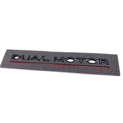 Dual Motor Emblem (Matte Black with Red Line) Exterior TALSEM 