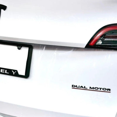 Dual Motor Emblem (Matte Black with Red Line) Exterior TALSEM 