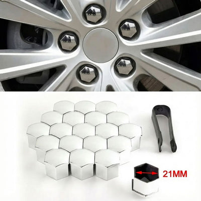 Tesla Model S/3/X/Y Wheel Caps And Lug Nut Covers Kit Exterior TALSEM Silver Chrome (only for 2021-2023 Model Y) 