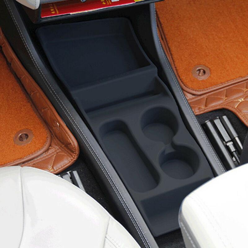 Inside of Tesla Model S showing the the center console organizer insert