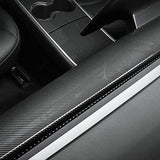 Dash Cap Carbon Fiber installed in a Tesla Model 3 Interior TALSEM