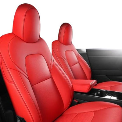 Leather seat covers for Tesla model S interior TALSEM Red Without Pillow 