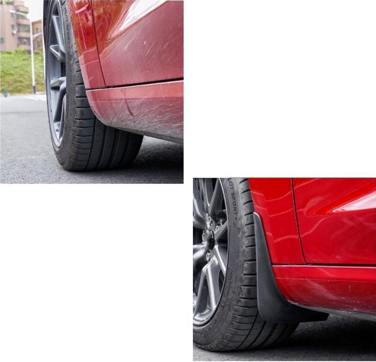 Mud Flaps for Tesla Model X Exterior TALSEM before and after use