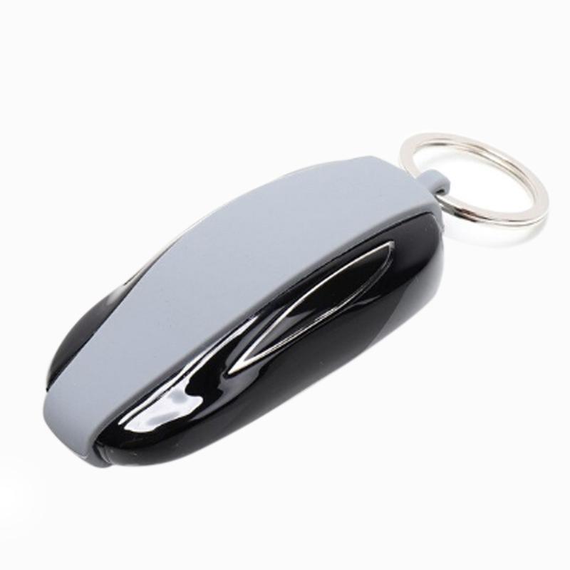 Upper view of a grey Key band on a Tesla Model S Key Fob