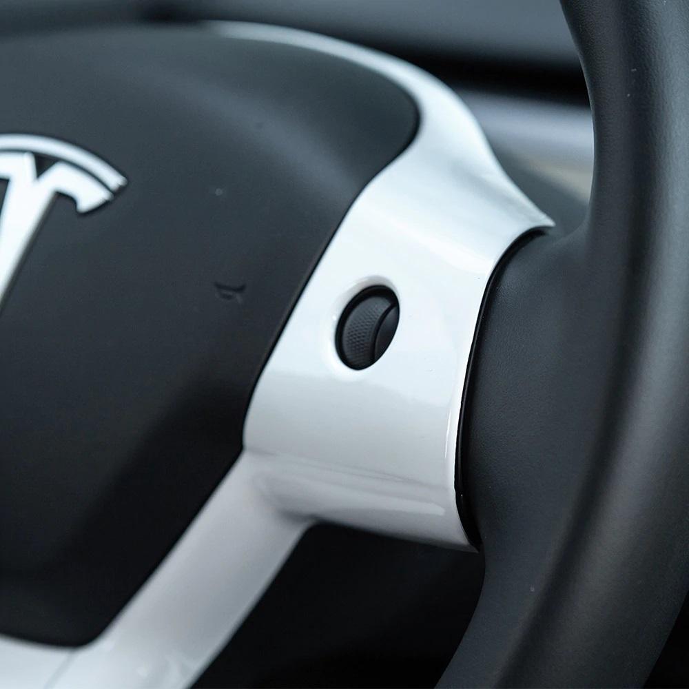 Tesla Steering Wheel wrap White for Tesla Model 3 and Tesla Model Y Interior TALSEM 