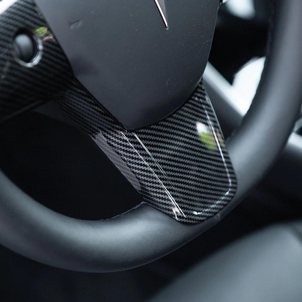 Tesla Steering Wheel wrap Carbon Fiber for Tesla Model 3 and Tesla Model Y Interior TALSEM 