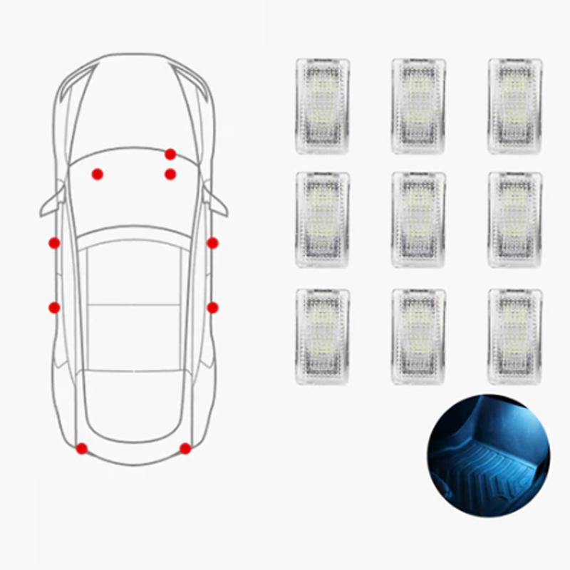 Ultra-Bright LED Lighting Upgrade for Tesla Model S, Model X, Model 3 and Model Y Interior TALSEM set of 9 blue 
